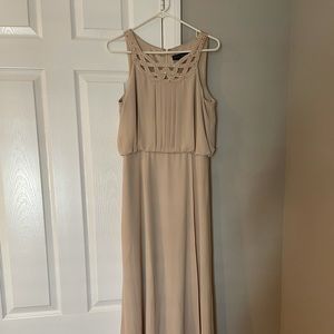 Jessica Howard Beige Floor Length Gown w/ Beading